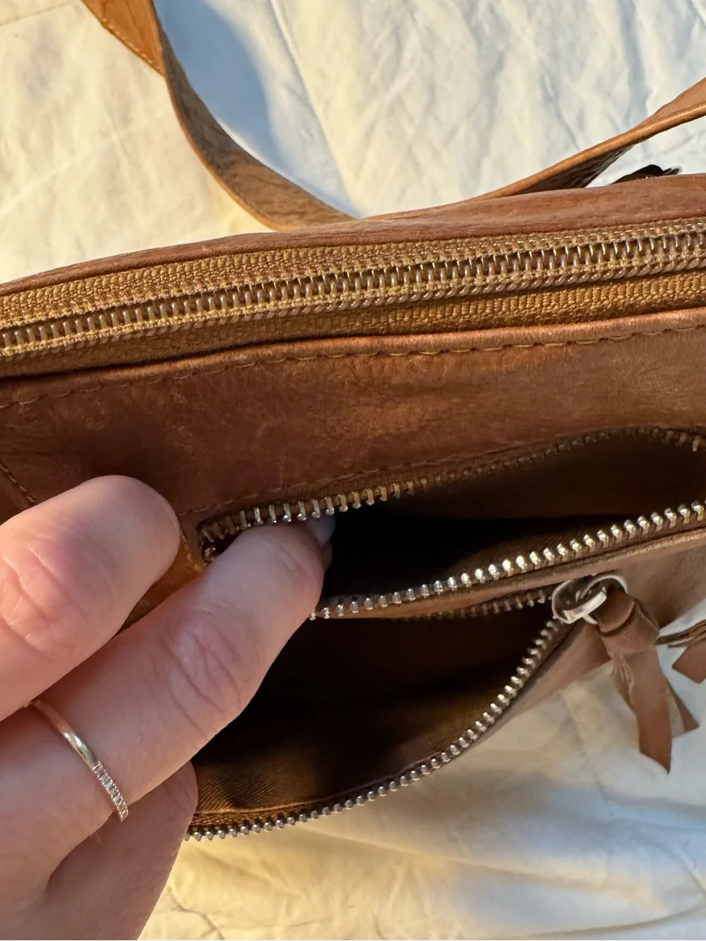 Y2K Great American Leather Works Genuine Leather Crossbody Bag